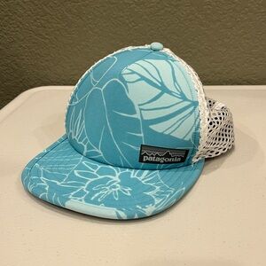 Patagonia Tropical Blue Hat White Mesh Adjustable Strapback Cap